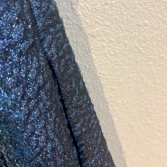 Theia Edith One-Shoulder High-Low Jacquard Gown - Picture 14 of 17